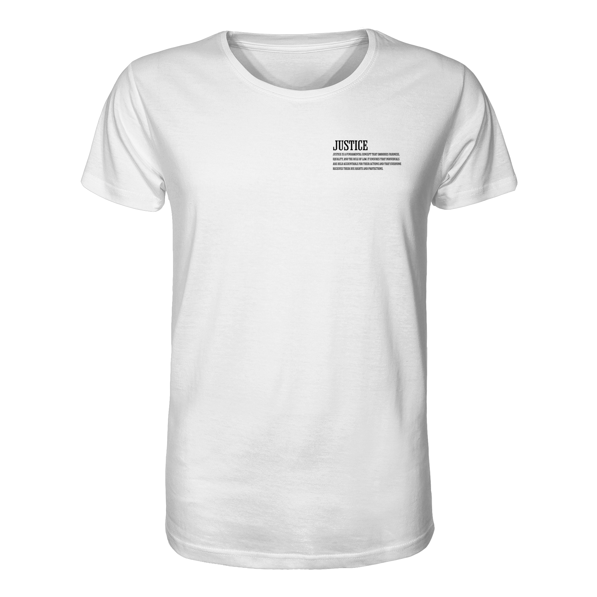weißesClassic t-shirt von Jueves Apparel mit kleinem Brustdruck im klassischen Schnitt – nachhaltiger