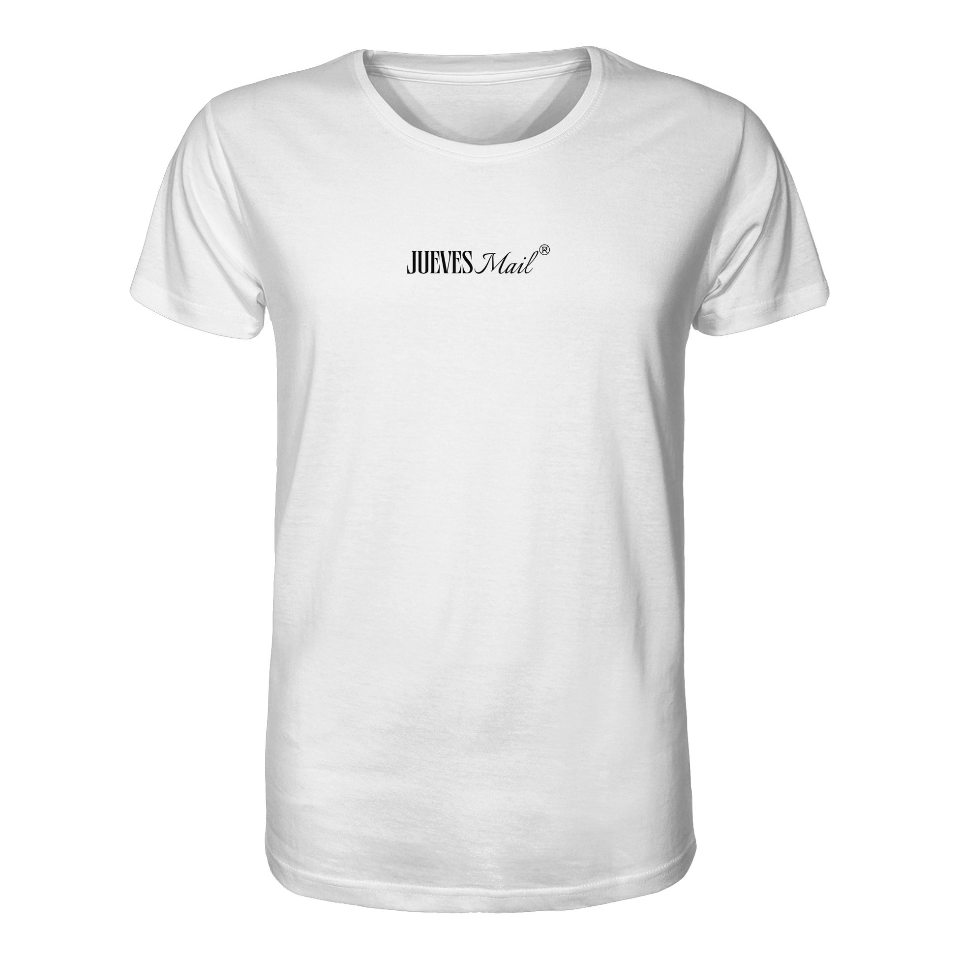 weißes Classic t-shirt von Jueves Apparel mit Brustdruck im klassischen Schnitt – nachhaltiger
