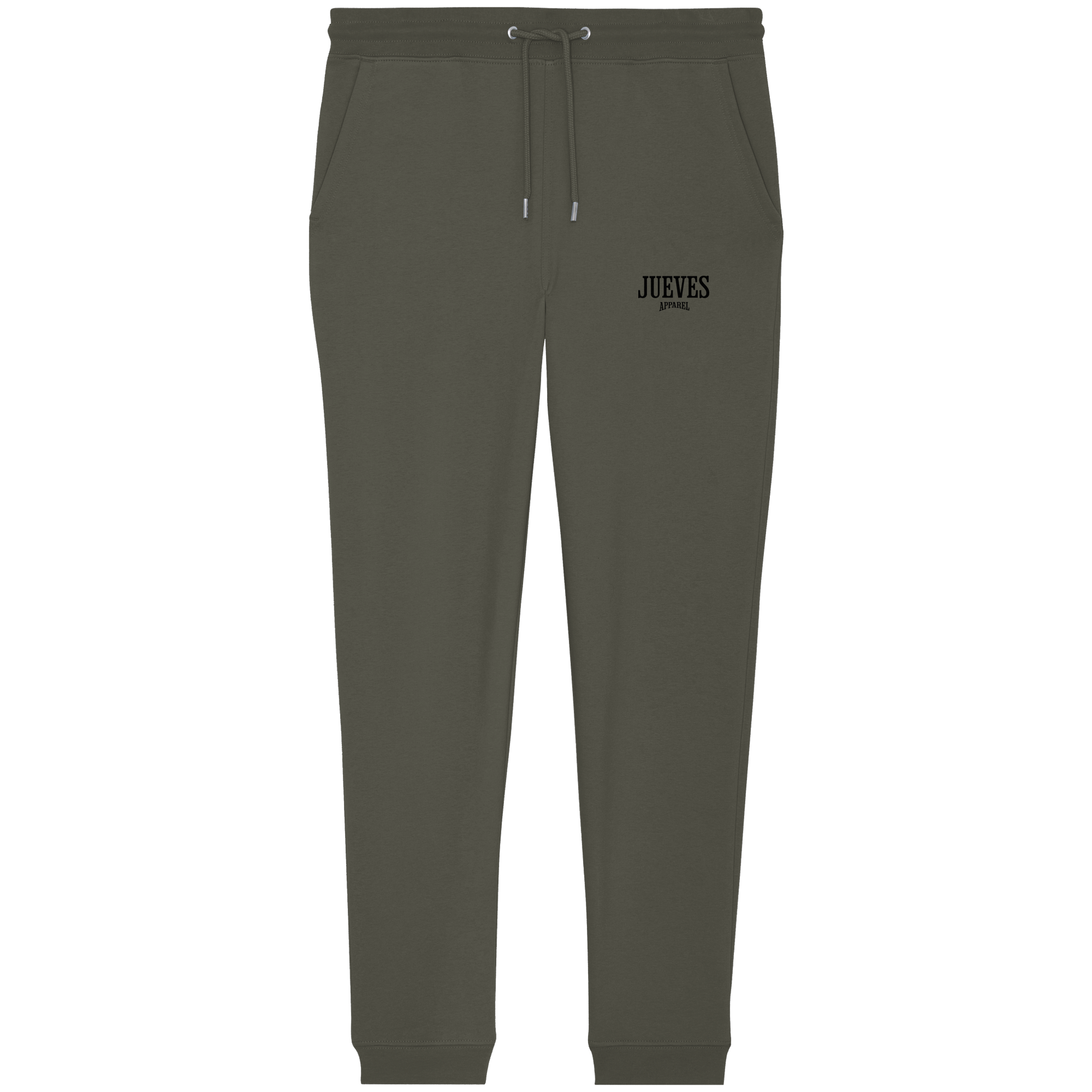 khaki Classic Jogginghose von Jueves Apparel aus 100 % Baumwolle (350 g/m²) – Streetwear Hose mit lässigem Schnitt und urbanem Style