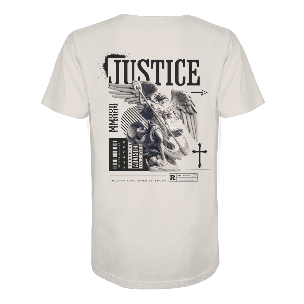 weißes Jueves Apparel Classic T-Shirt  mit markantem Rückendruck – urbaner Streetwear-Style aus Bio-Baumwolle
