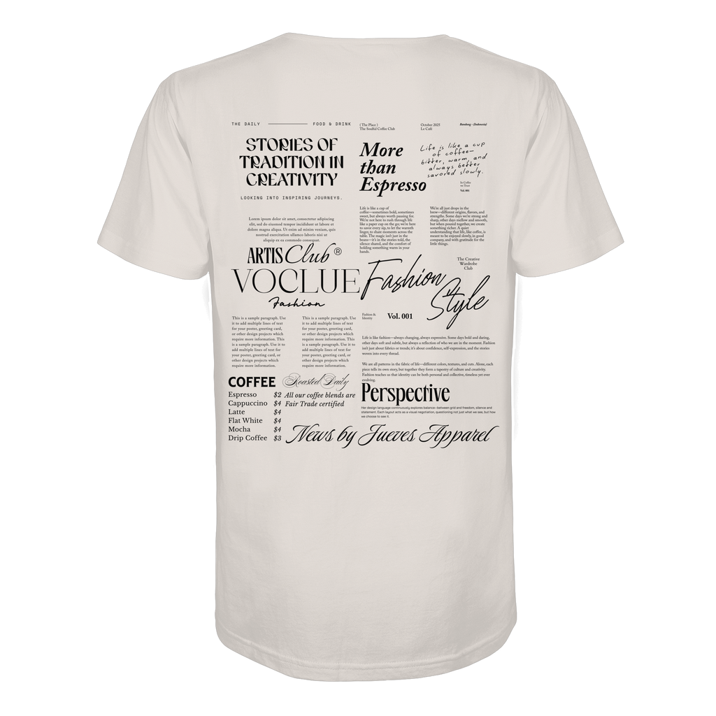weißes Jueves Apparel Classic T-Shirt  mit markantem Rückendruck – urbaner Streetwear-Style aus Bio-Baumwolle