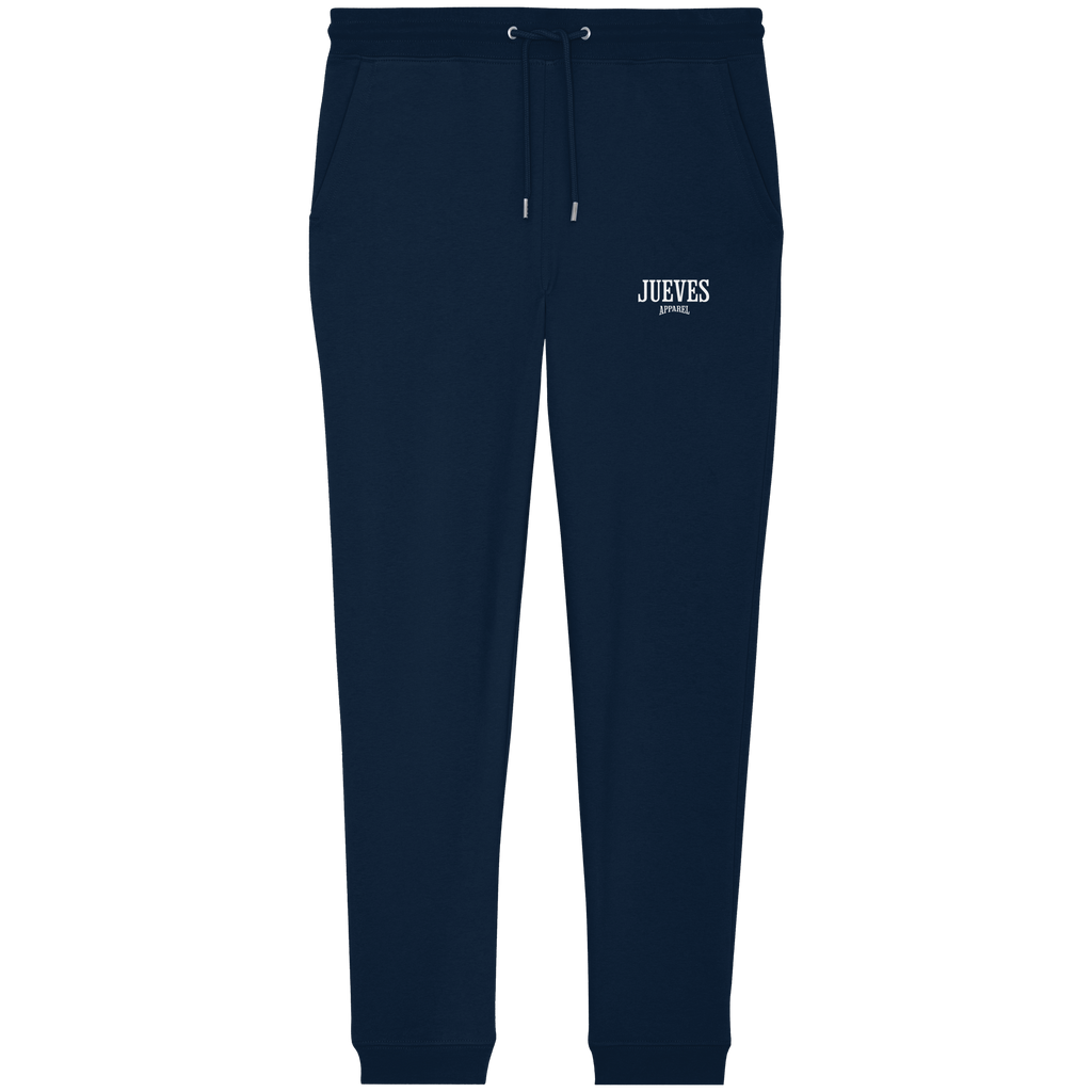 blaue Classic Jogginghose von Jueves Apparel aus 100 % Baumwolle (350 g/m²) – Streetwear Hose mit lässigem Schnitt und urbanem Style