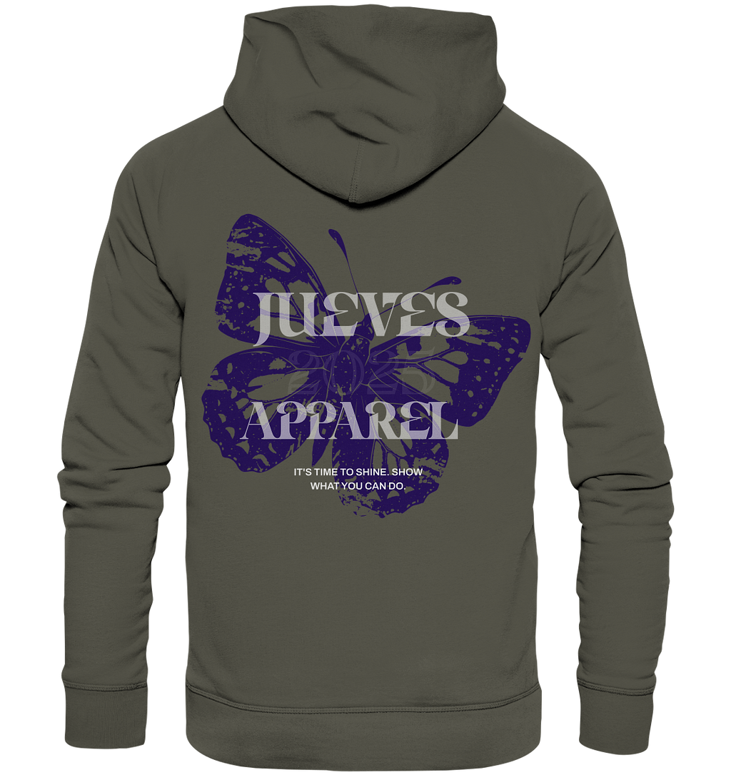 khski Jueves Apparel Classic Hoodie mit markantem Rückendruck – urbaner Streetwear-Style aus Bio-Baumwolle