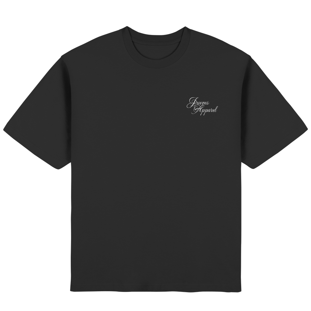 Streetwear Oversized T-Shirt „New York“ in Black von Jueves Apparel aus 100 % Baumwolle – auffälliger Brustdruck als Schriftzug, moderner Urban Streetstyle-Look.